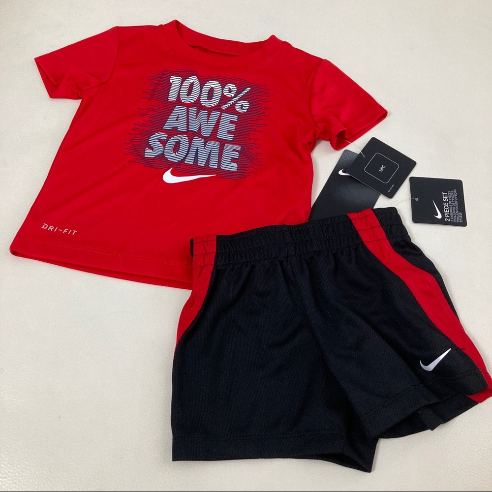 Nike cute baby boy red shorts set 2298 - Picture 4 of 6